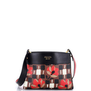 Prada Small Bibliotheque Shoulder Bag Printed Leather